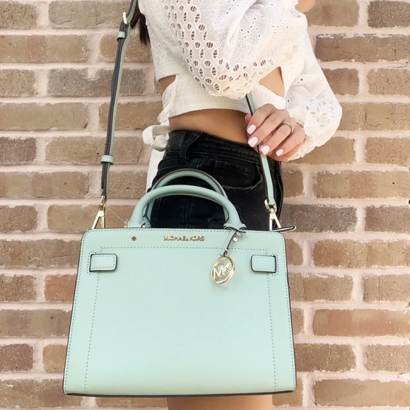 Michael Kors Handbags - Michael Kors Small Satchel Turquoise Leather Crossbody